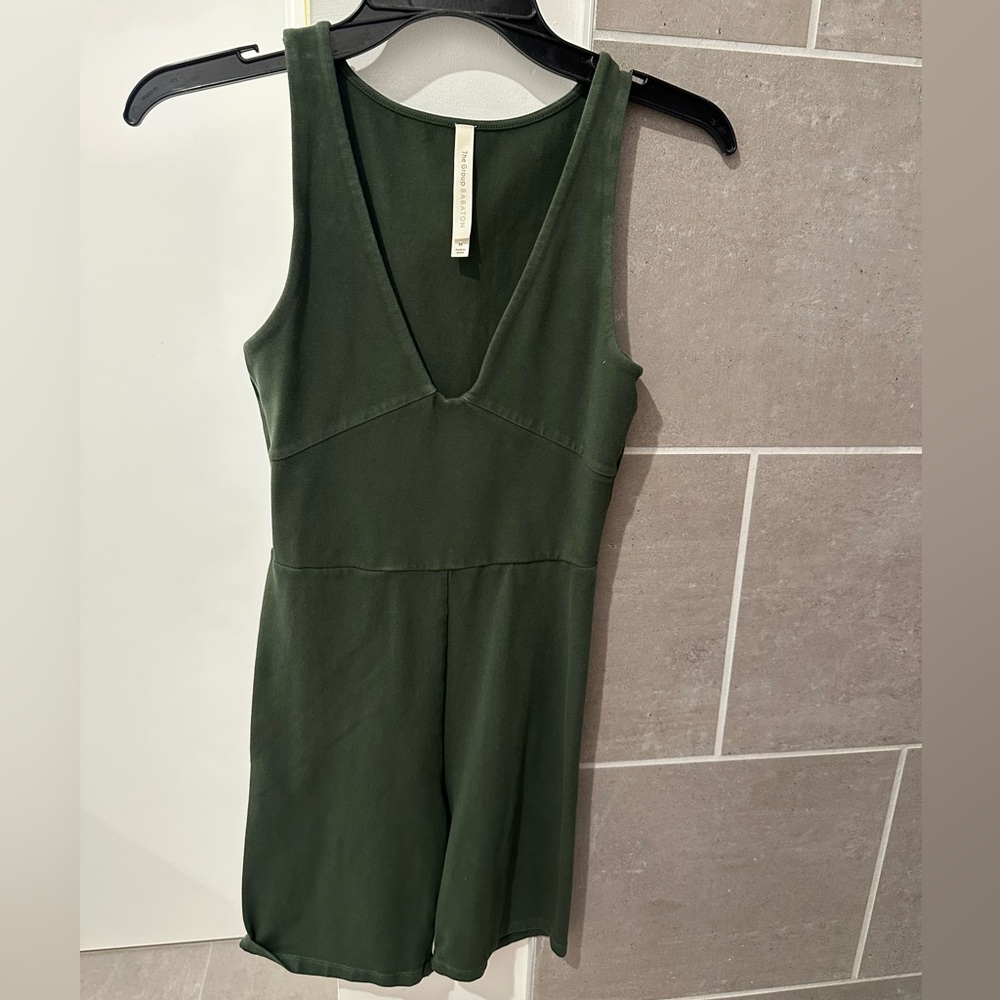Babaton green V-Neck one piece romper